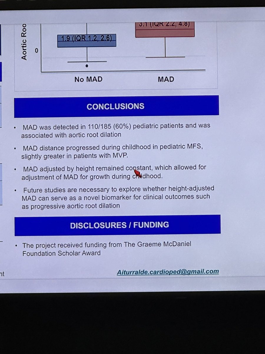 #ACC24 #pedscard #ACHD #CardioTwitter 
Great study on MAD/MVP and progression in patients with Marfans syndrome. This comes from TCH..Dr. Chavez et. al.
