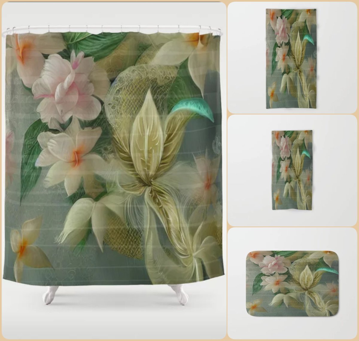 Decadent Ambiance Shower Curtain ~Refresh your Decor~ #artfalaxy #art #bedroom #pillows #homedecor #society6 #Society6max #swirls #modern #trendy #accessories #accents #shower #bath #comforters #duvets #blankets #shams society6.com/product/decade…
