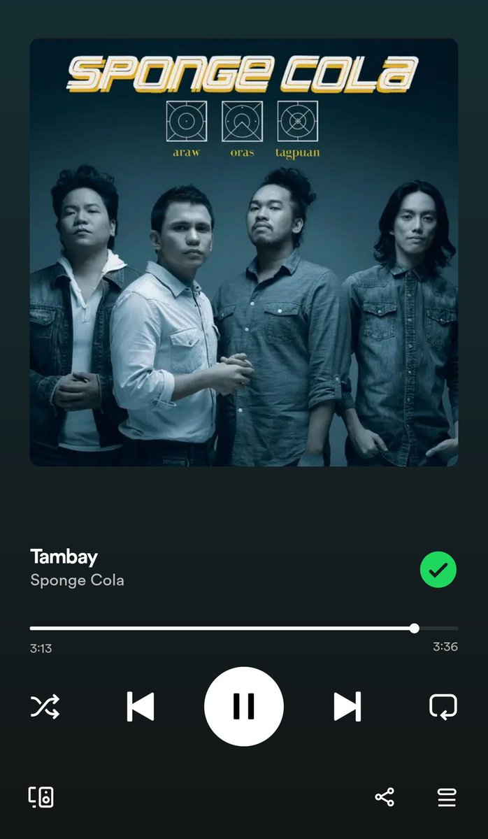 It's been a while since I listened to OPM songs. Nothing beats pa rin ang jamming ng mga banda noong 2000s. @SpongeColaPH Tambay always make me feel pumped up. 🤘