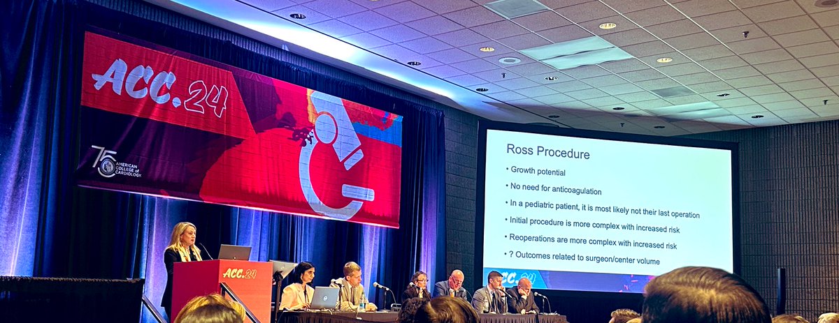 Terrific #CHD surgical session @ACCinTouch #ACC2024 with Dr Jennifer Romano talking about Ross vs Repair from infants to #ACHD! @IHamamsy @raghavmurthy2 @RituSachdevaMD @drelisabradley @FredWuMD @DrJenniferCo_Vu