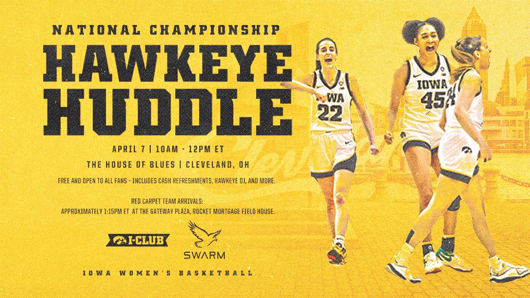 ONE 👏MORE 👏 HUDDLE 👏 🗓️ Sunday, April 7 ⌚️ 10am-12pm ET 📍The House of Blues | Cleveland ‼️Not the same location as Friday’s Huddle Free & open to all fans. No food will be served. Red Carpet Arrivals: appx 1:15pm ET 📍Gateway Plaza, Rocket Mortgage Field House 🏀 3pm ET