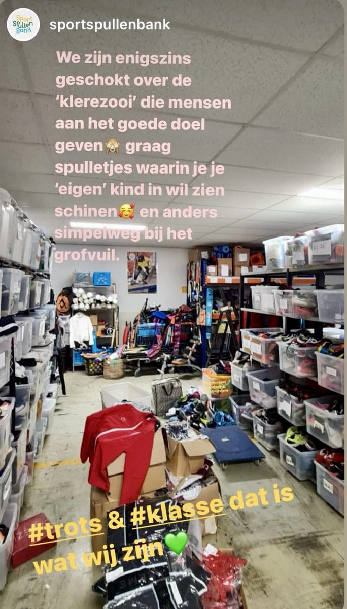 Als je spullen doneert, dan graag spulletjes waar je je ‘eigen kind’ ook in wilt zien shinen 🙏🙏🙏