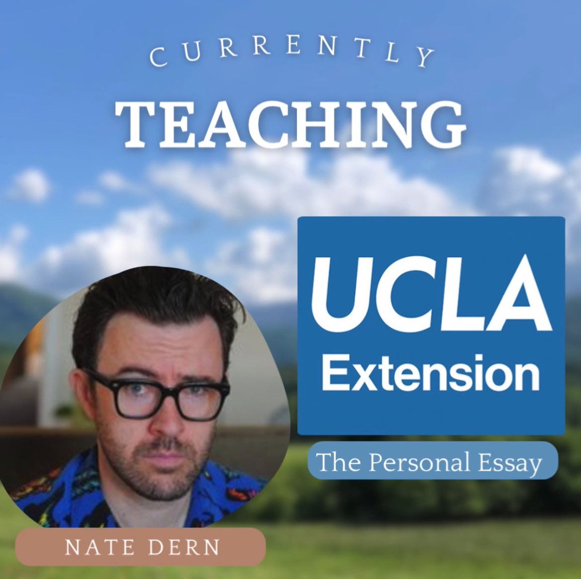MFA candidate @natedern is teaching a course through @uclaextension on writing the Personal Essay. Sign up here: 

uclaextension.edu/writing-journa…

#wwcmfa #uclaextensionschool #personalessay