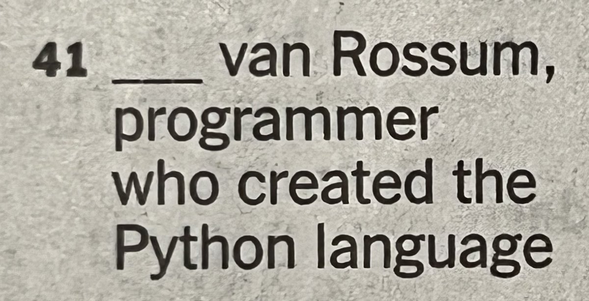 AdamDavidBarr's tweet photo. I would not have guessed this would pass muster with the New York Times crossword puzzle (even on a Saturday). https://t.co/hzBMtIg3Tz