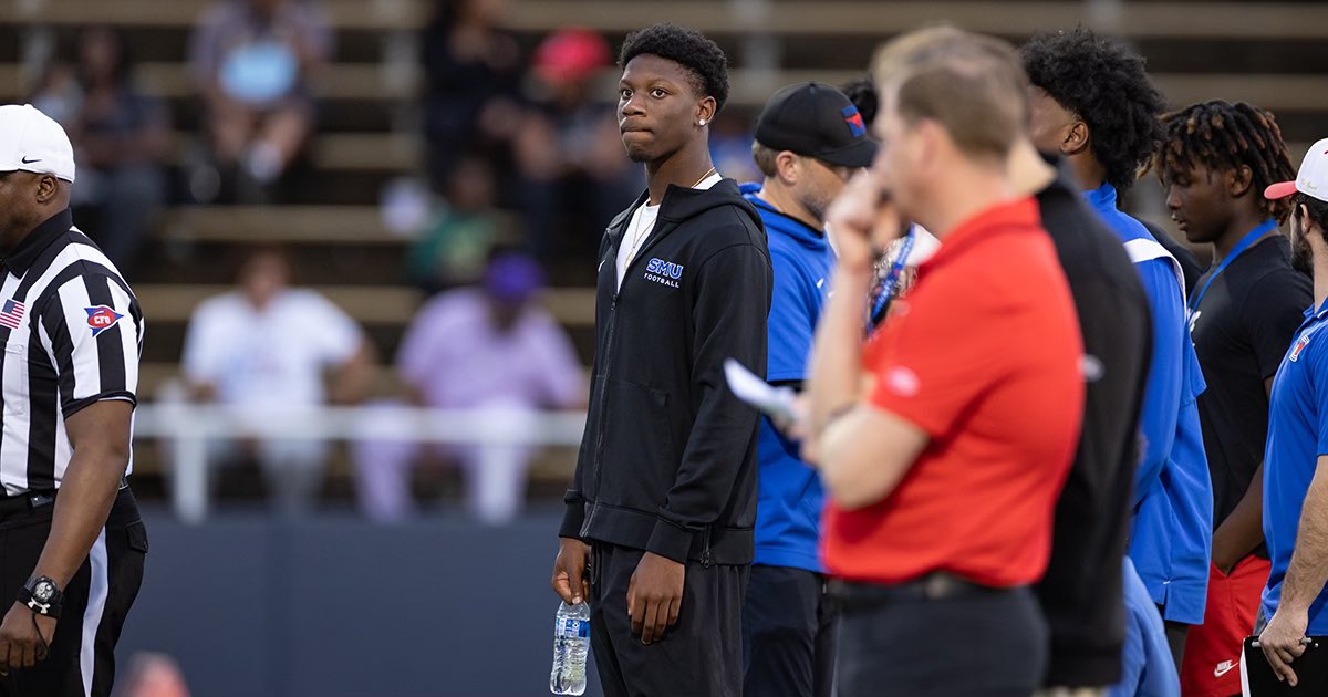 4-star #SMU QB commit Keelon Russell recaps his trip to the Spring game, conversations with Rhett Lashlee & Co. on3.com/teams/smu-must… #PonyUpDallas