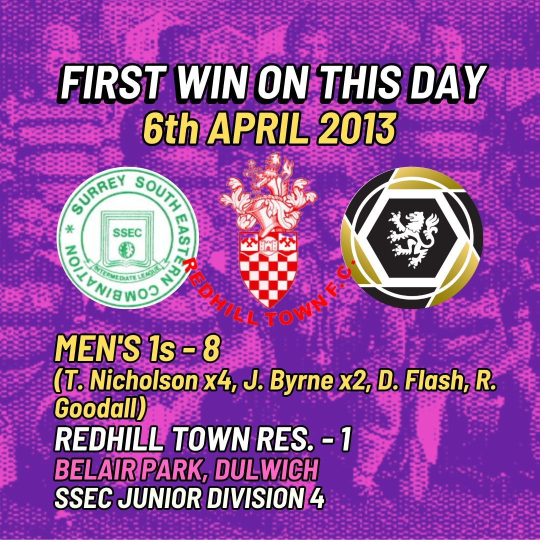 Our First Win on 6th April: 2013 🏆 8-1 v Redhill Town Reserves (SSEC Junior Div. 4) ⚽ Scorers: T. Nicholson x4, J. Byrne x2, D. Flash, R. Goodall 📌 Belair Park, Dulwich #WFC #Wanderers #TheWorldsClub #Dulwich #TulseHill #FirstWin