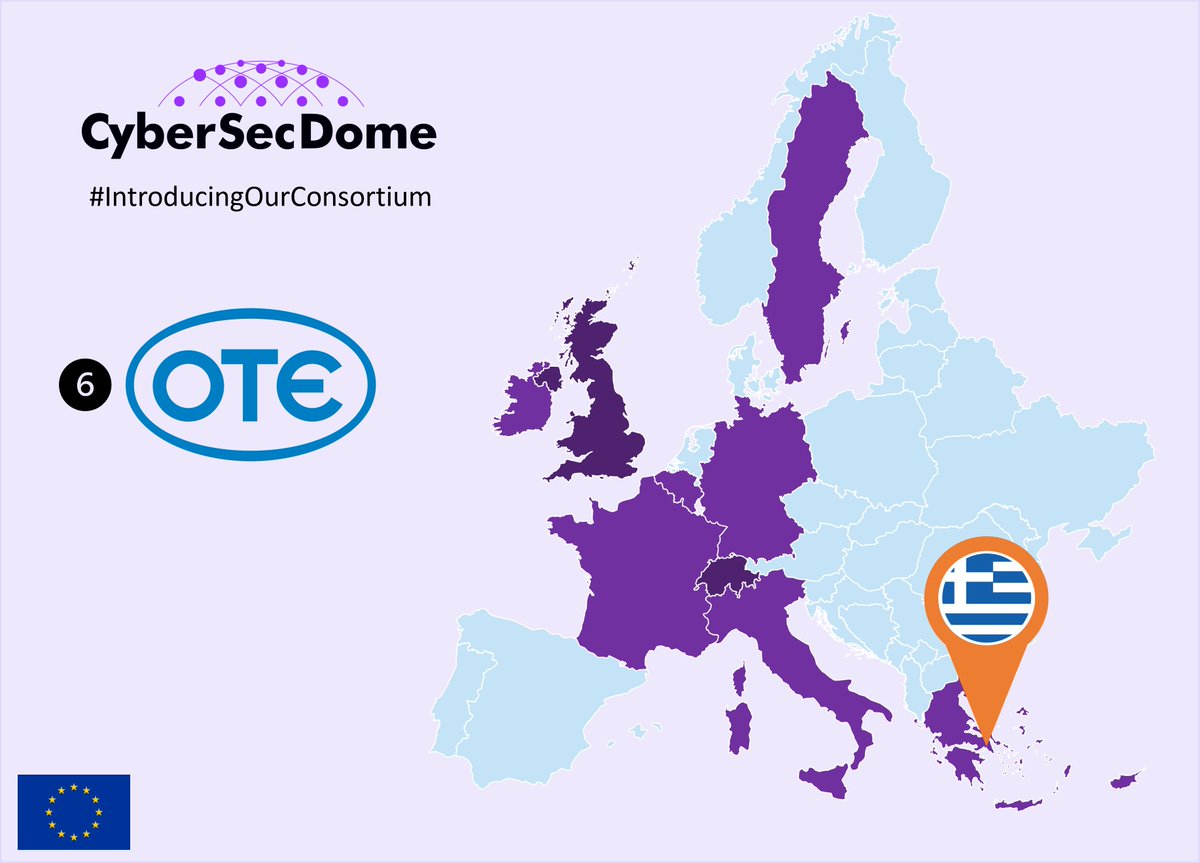 #IntroducingOurConsortium 
#Meet #OTE a telecommunication innovation leader, offering robust services and driving tech-forward through R&D.
Collaborating in #CyberSecDome as one of our pilots aims to enhance incident response and #cybersecurity. 
cosmote.gr/cs/otegroup/gr…