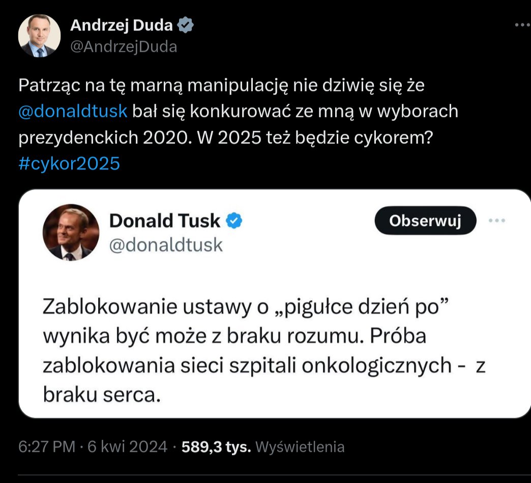 A może Duda sam siebie wyśle do TK kucharki.
Ten sam poziom. 
#cykor2025