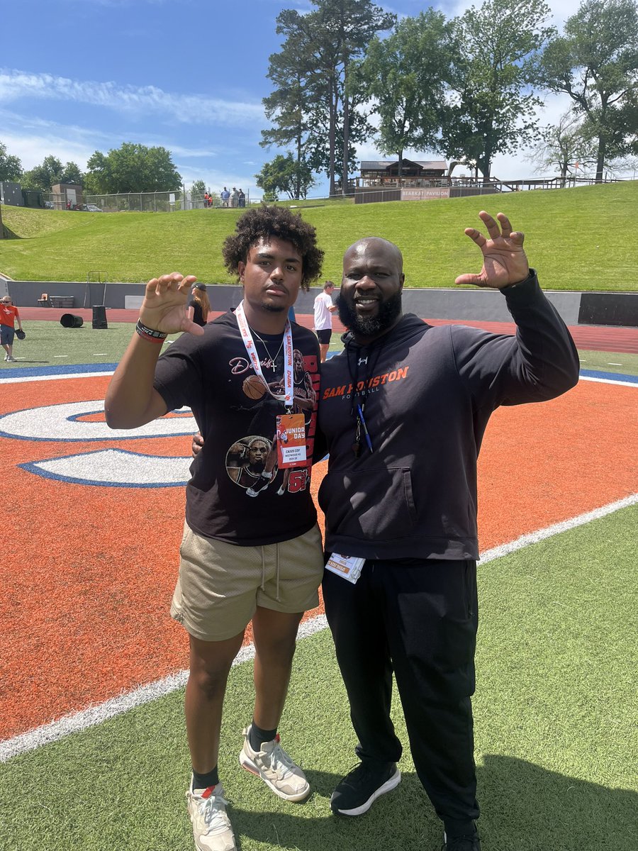 caius_coy's tweet photo. Thank you @CoachGRichDL @coach_ikeDL  for having me out to Sam Houston for junior day. @treyee__  @coach_awood. https://t.co/UIWATaw621