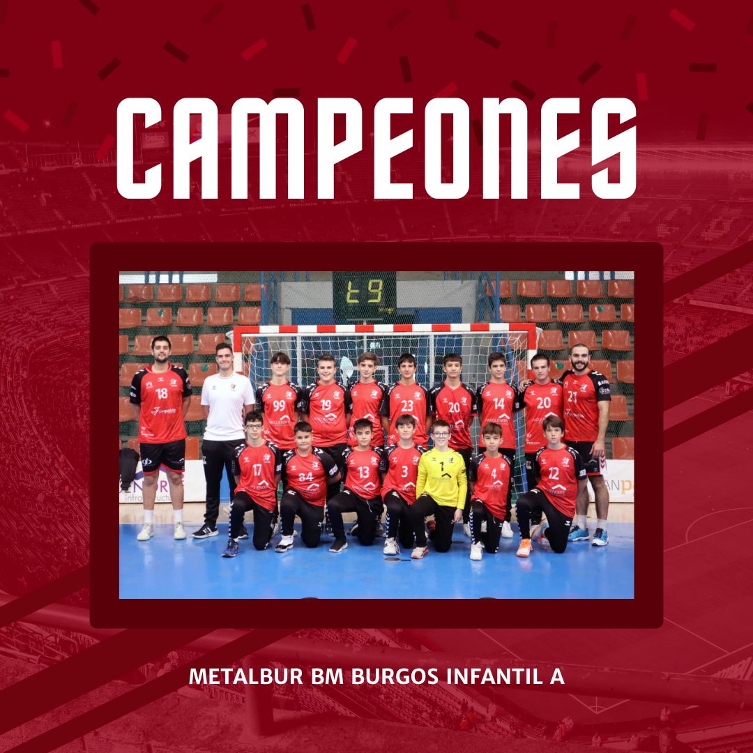 Nuestro equipo infantil masculino A, el Metalbur Bm Burgos, se ha proclamado campeón de liga regular tras su victoria de esta mañana frente a Abanca Ademar León Maristas.

¡Enhorabuena, cidianos, por esta gran temporada! ¡A por el sector de Castilla y León!