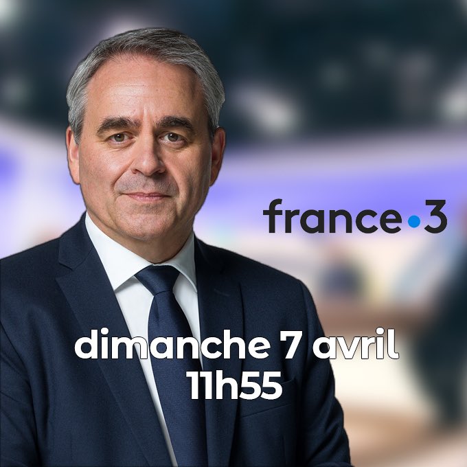 .@XavierBertrand sera demain, à partir de 11h55, l’invité de @DimPolitique.