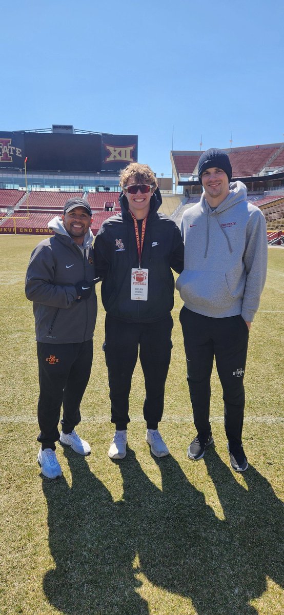 Had an amazing time @CycloneFB today for a spring practice!!! Great to visit with @Coach_NPauley in person! @CoachKyleKempt @ISUMattCampbell @Crimsonfootball