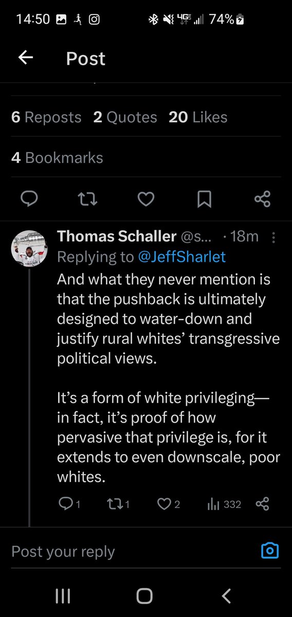 Lol 'Not liking my book because it was exposed by @Tyler_A_Harper as intellectually dishonest & poorly researched is white privilege'