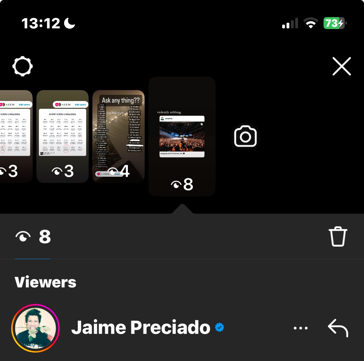 GUYS😭😭😭😭 JAIME VIEWED MY INSTAGRAM ATORY IM PHYSICALLY UNWELL