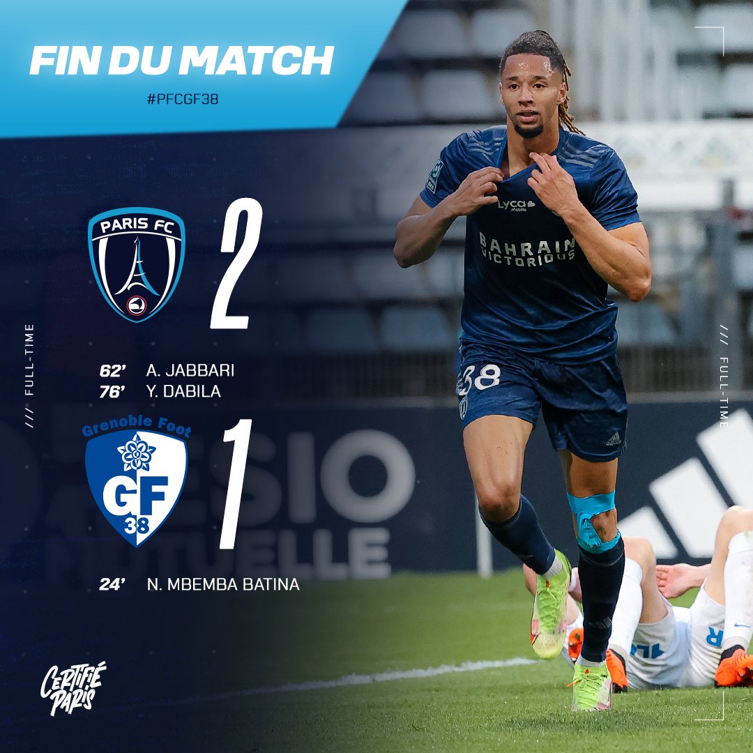 ParisFC's tweet photo. 🔚 90+6' 𝑽𝑰𝑪𝑻𝑶𝑰𝑰𝑰𝑰𝑰𝑰𝑹𝑬 𝑷𝑨𝑹𝑰𝑺𝑰𝑬𝑵𝑵𝑬 💙

Nos Parisiens victorieux pour ce retour à la maison, au Stade Charléty 🔥

2️⃣-1️⃣ #PFCGF38 https://t.co/BvkMfOj1eI