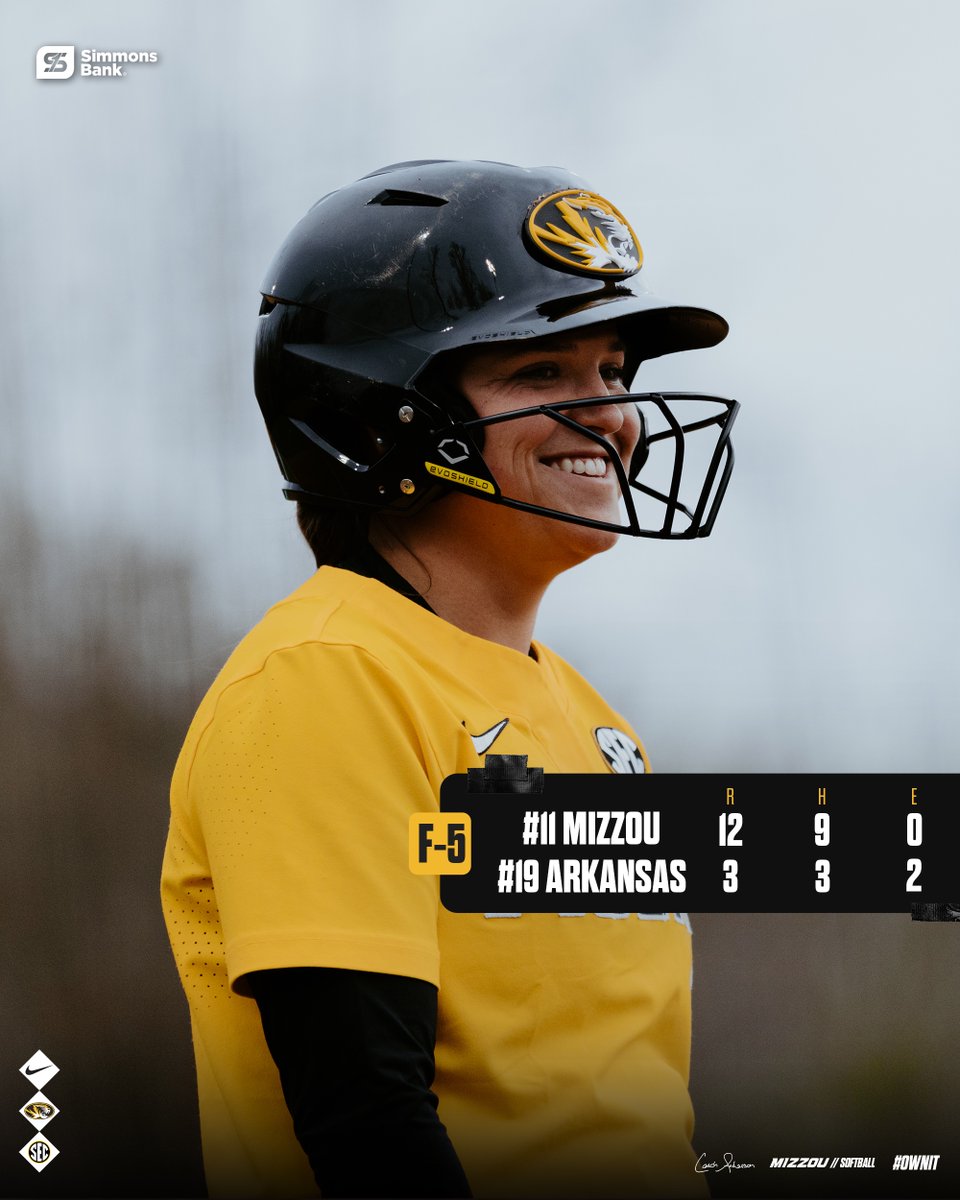 That's a run-rule DUB to even the series in Fayetteville!! #OwnIt #MIZ 🐯🥎