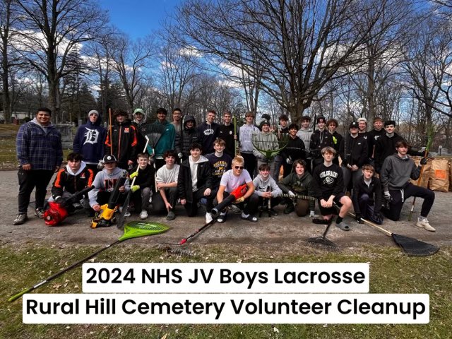 NorthvilleLax's tweet photo. The team volunteered this morning and cleaned up two cemeteries in Northville to prepare for Memorial Day! https://t.co/HDJv0qBkpi