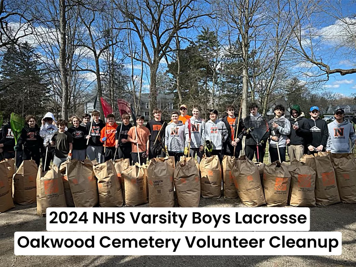 NorthvilleLax's tweet photo. The team volunteered this morning and cleaned up two cemeteries in Northville to prepare for Memorial Day! https://t.co/HDJv0qBkpi