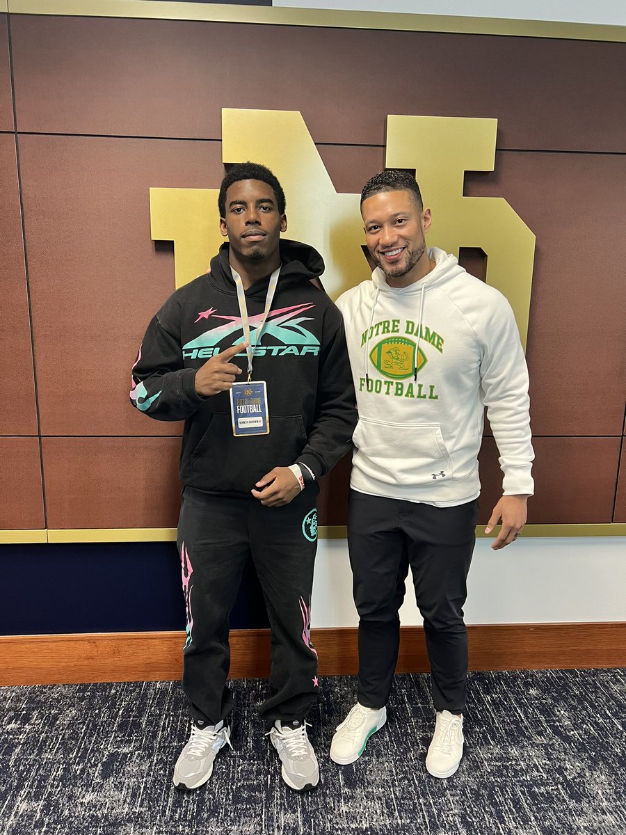 Had a terrific weekend in South Bend can’t wait to get back on campus!!!!☘️☘️ @Marcus_Freeman1 @Bullough40 @CarterAuman @beccasites @NDFootball