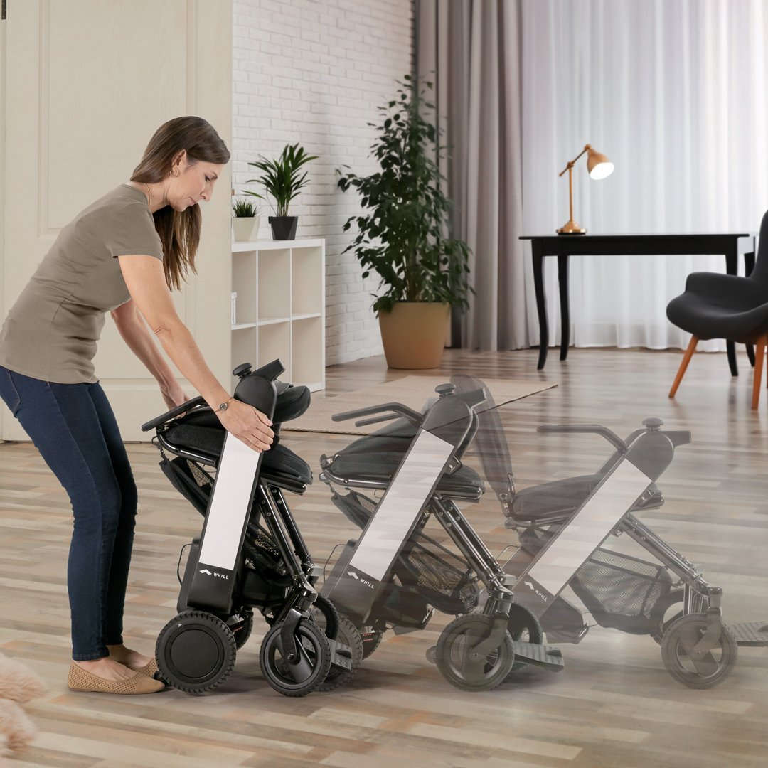 WHILL_US's tweet photo. Easy, convenient, and compact. The Model F is one of the lightest powerchairs on the market and with the push of a button, you can fold it up and store it when you're not using it. Learn more about the Model F by clicking the link in our bio.
#WHILL #whereWHILLyougo #WHILLmodelF https://t.co/IiQ8MyJu4U