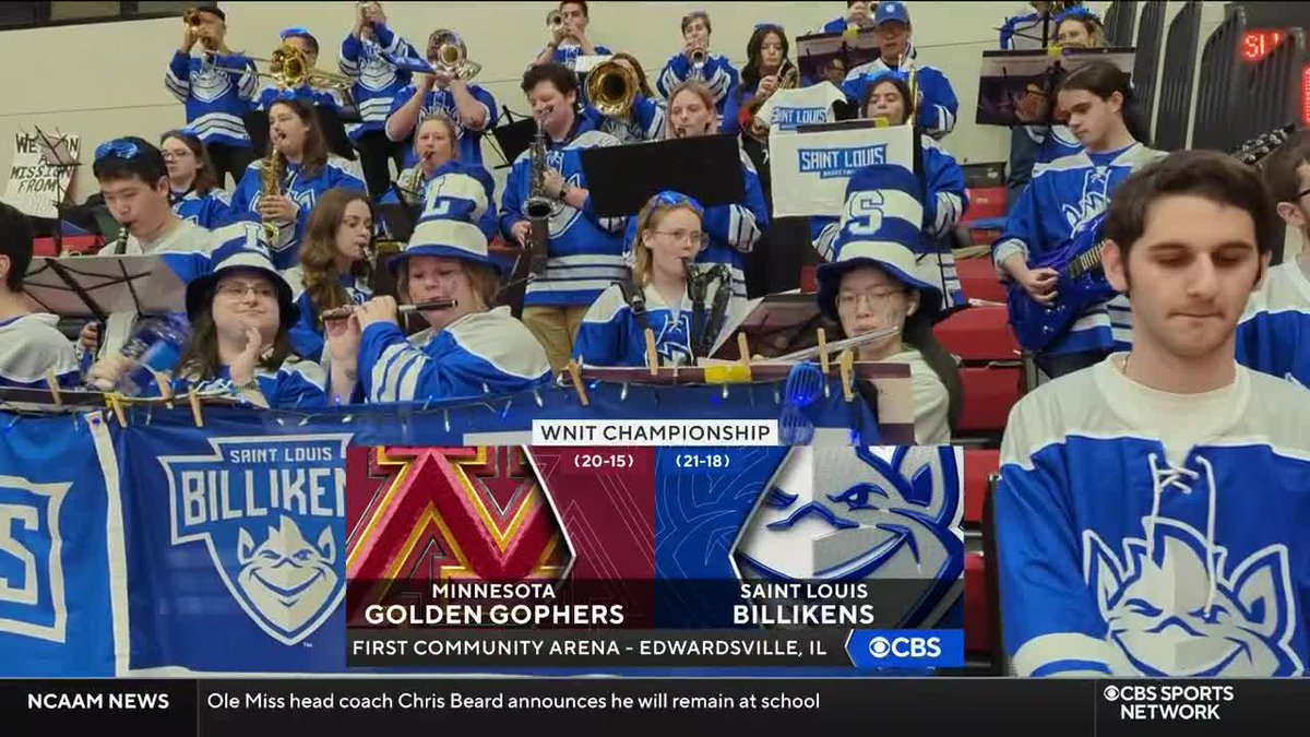 We've got a good one coming up on @CBSSportsNet! @GopherWBB vs. @SaintLouisWBB for the @WomensNIT Championship 🏀