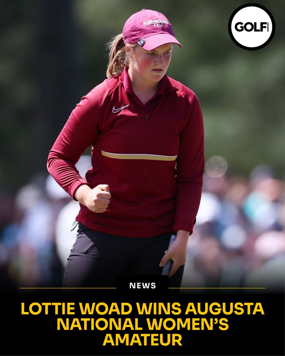GolfMonthly's tweet image. What a finish from Lottie Woad! She birdies three of her final four holes to claim an incredible victory at the Augusta National Women's Amateur!🏆