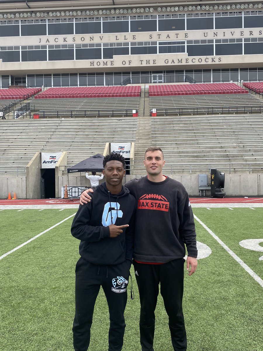 Had a wonderful time today @JSUGamecockFB. Thank you for having me today @CoachRGarrett @CoachCornutt & coaching staff. @RussellEllingt4 @GadsdenFootball @CoachTravv850 @CoachJohnson813