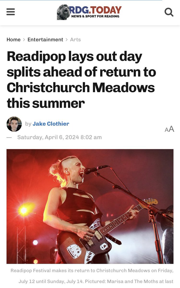Readipop (@readipop) on Twitter photo Thanks to <a href="/RdgToday/">Reading.Today</a> for their article revealing our Readipop Festival 2024 full day splits. We also spoke to them about our sustainability "pathway" plan and what we are doing to make continuous environmentally conscious improvements to the festival.
rdg.today/readipop-lays-⦠Thanks to <a href="/RdgToday/">Reading.Today</a> for their article revealing our Readipop Festival 2024 full day splits. We also spoke to them about our sustainability "pathway" plan and what we are doing to make continuous environmentally conscious improvements to the festival.
rdg.today/readipop-lays-ā¦
