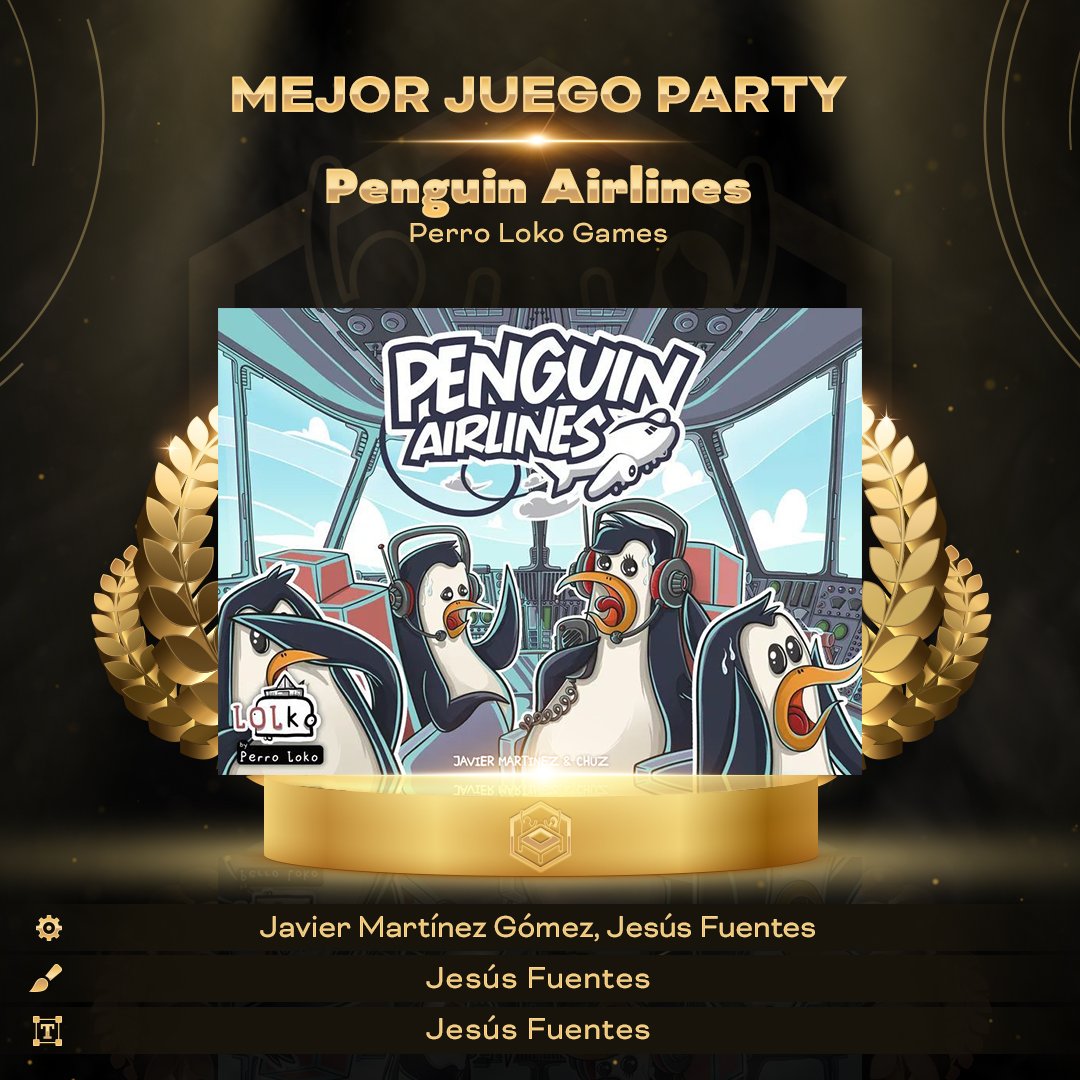 El premio al mejor party es para... Penguin Airlines de Javier Martínez Gómez y Jesús Fuentes, publicado por @PerrolokoGames