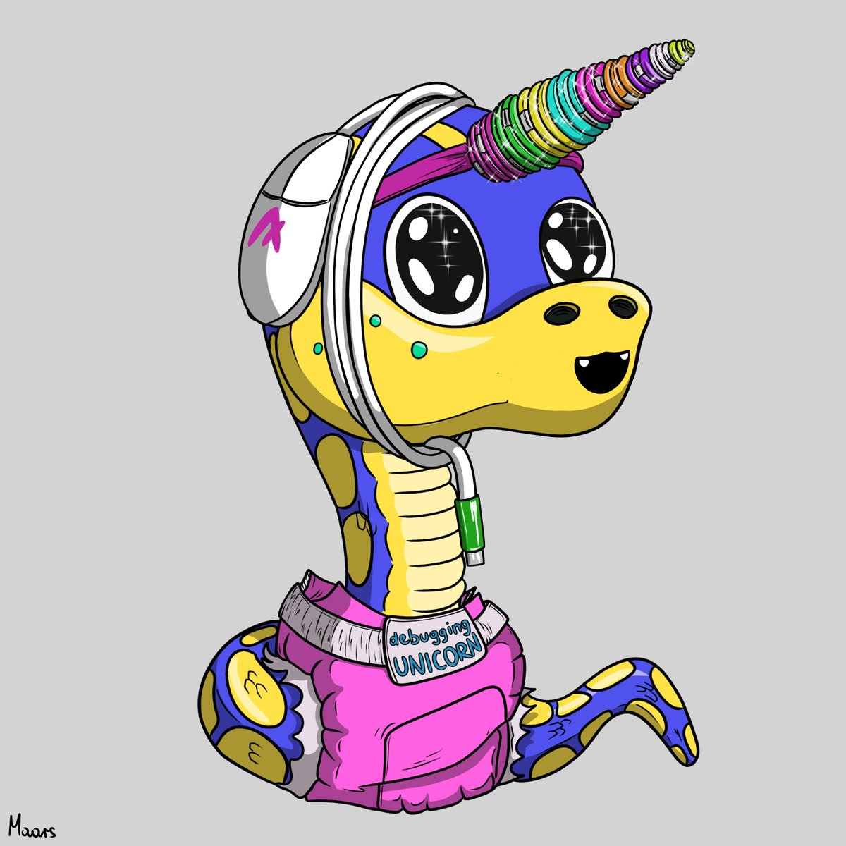 leakzrand's tweet image. Love my #Unicorn ♥️
Awesome Art by @MaarsComics 
#PythonOnAlgo #Algorand