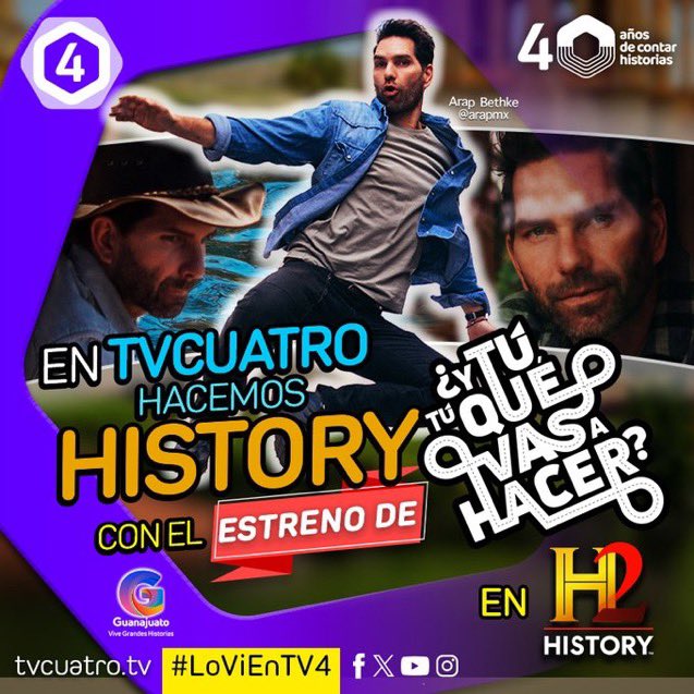 ¡En @tv4guanajuato hicimos HISTORY! Gracias @arapmx, @SECTURGTO y a todo el crew detrás de esta aventura 😀 Jueves 20:20 hrs por H2 Sábados 14:30 hrs por @HistoryLA
