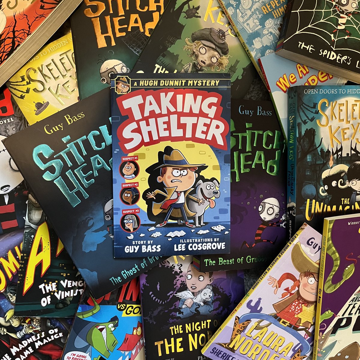 Another brilliant book to add to my bulging Bass back catalogue! Can’t wait to dive into A Hugh Dunnit Mystery: Taking Shelter. Who knew? Hugh knew. 🕵🏻‍♂️🔍🐕📕📚 #Book #GuyBass #HughDunnit #KidsLit #Author #Bookstagram @GuyBassBooks @AndersenPress