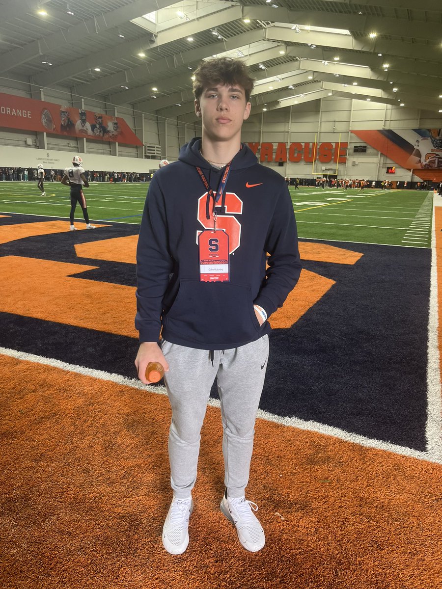 Gabe Kubasky (@gabekubasky) on Twitter photo Had a great time at Syracuse, loved seeing the campus and facilities, thank you <a href="/Omeezi_/">Omar Hales</a> for the great conversation.
<a href="/CuseFootball/">Syracuse Football</a> <a href="/FranBrownCuse/">Fran Brown</a> <a href="/Coach_RWright/">Robert Wright</a> <a href="/CoachVollono/">James P. Vollono</a> <a href="/CoachJ_Schaefer/">Joe Schaefer</a> <a href="/TheJuiceOnline/">Syracuse On SI | The Juice Online</a> <a href="/SHSFootball4U/">Southmoreland Football</a> <a href="/theking1/">Justin King | IG: J.King_LIG</a> <a href="/timbukowski6/">Tim Bukowski</a> <a href="/FSQ_Sports/">FSQ SPORTS TRAINING</a> Had a great time at Syracuse, loved seeing the campus and facilities, thank you <a href="/Omeezi_/">Omar Hales</a> for the great conversation.
<a href="/CuseFootball/">Syracuse Football</a> <a href="/FranBrownCuse/">Fran Brown</a> <a href="/Coach_RWright/">Robert Wright</a> <a href="/CoachVollono/">James P. Vollono</a> <a href="/CoachJ_Schaefer/">Joe Schaefer</a> <a href="/TheJuiceOnline/">Syracuse On SI | The Juice Online</a> <a href="/SHSFootball4U/">Southmoreland Football</a> <a href="/theking1/">Justin King | IG: J.King_LIG</a> <a href="/timbukowski6/">Tim Bukowski</a> <a href="/FSQ_Sports/">FSQ SPORTS TRAINING</a>