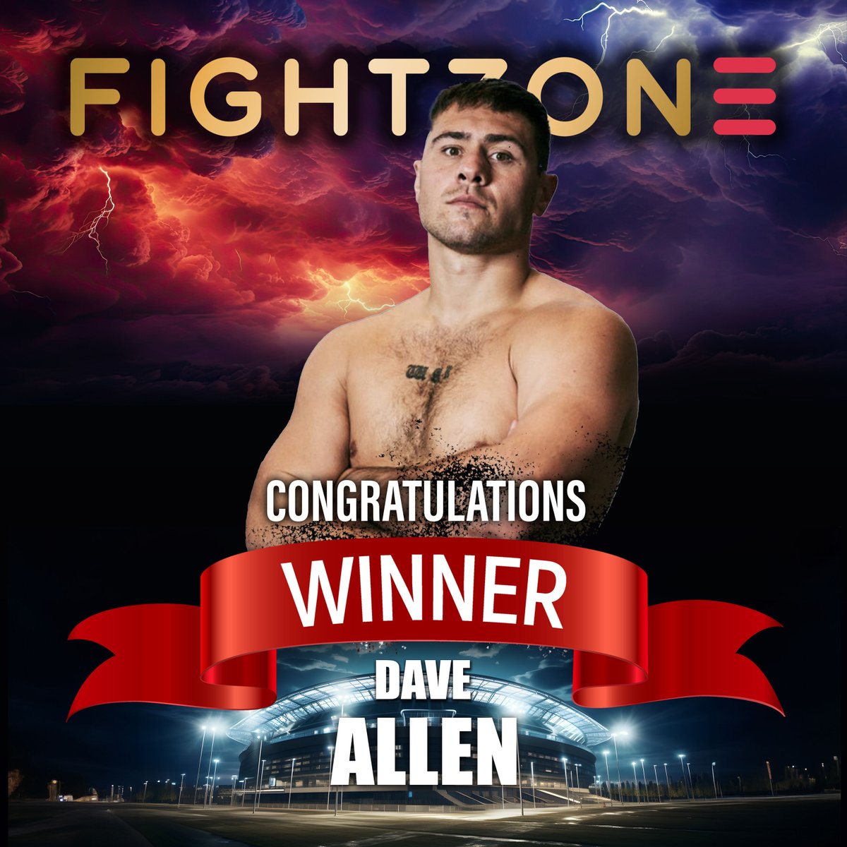 Congratulations to Dave Allen Winner beating Jake Darnell over 4 rounds PTS 40 - 36 #fightzone #winner #boxing #daveallen #peopleschampion #heavyweight