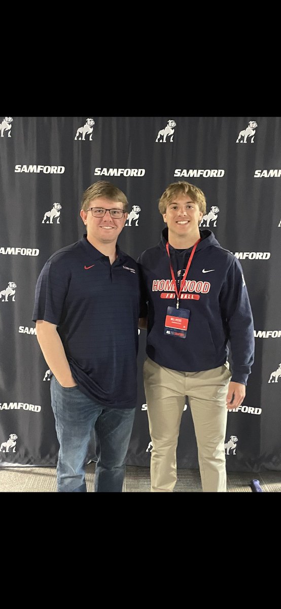 Had a great day at @SamfordFootball!! Can’t wait to be back! @HatchAttack1 @RickyTurner19 @CoachBBognar