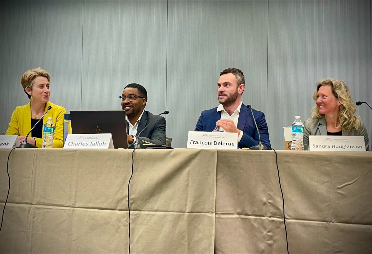 We had a great discussion on “Cyberwar Strategies & ICC Implications in the age of AI” with Sandra Hodgkinson and @CharlesJalloh and @BlankLaurie, at @asilorg #2024AM ! Thanks to the organizers for convening such a great event and for the invitation to speak on this panel!