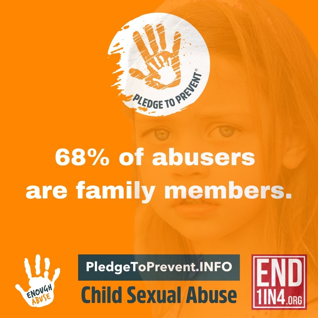 PledgePrevent's tweet image. You may not know that you&apos;re not seeing the sexual abuse that&apos;s happening in your family. Look closer. See the signs. The 1 child in 4 who is being abused may be in your family &amp;amp; showing you the signs. Learn more &amp;amp; take the @PledgePrevent . End1in4.org @enoughabuse