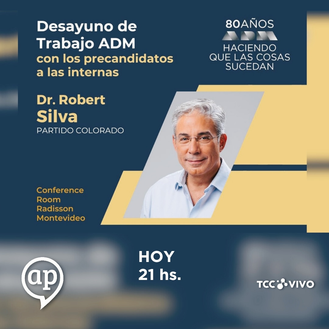 Hoy 21 hs. #DesayunoADM @ADMUruguay precandidatos a las internas. @RobertSilvaUy @PartidoColorado en #AP @TCCoficial #TCCVivo