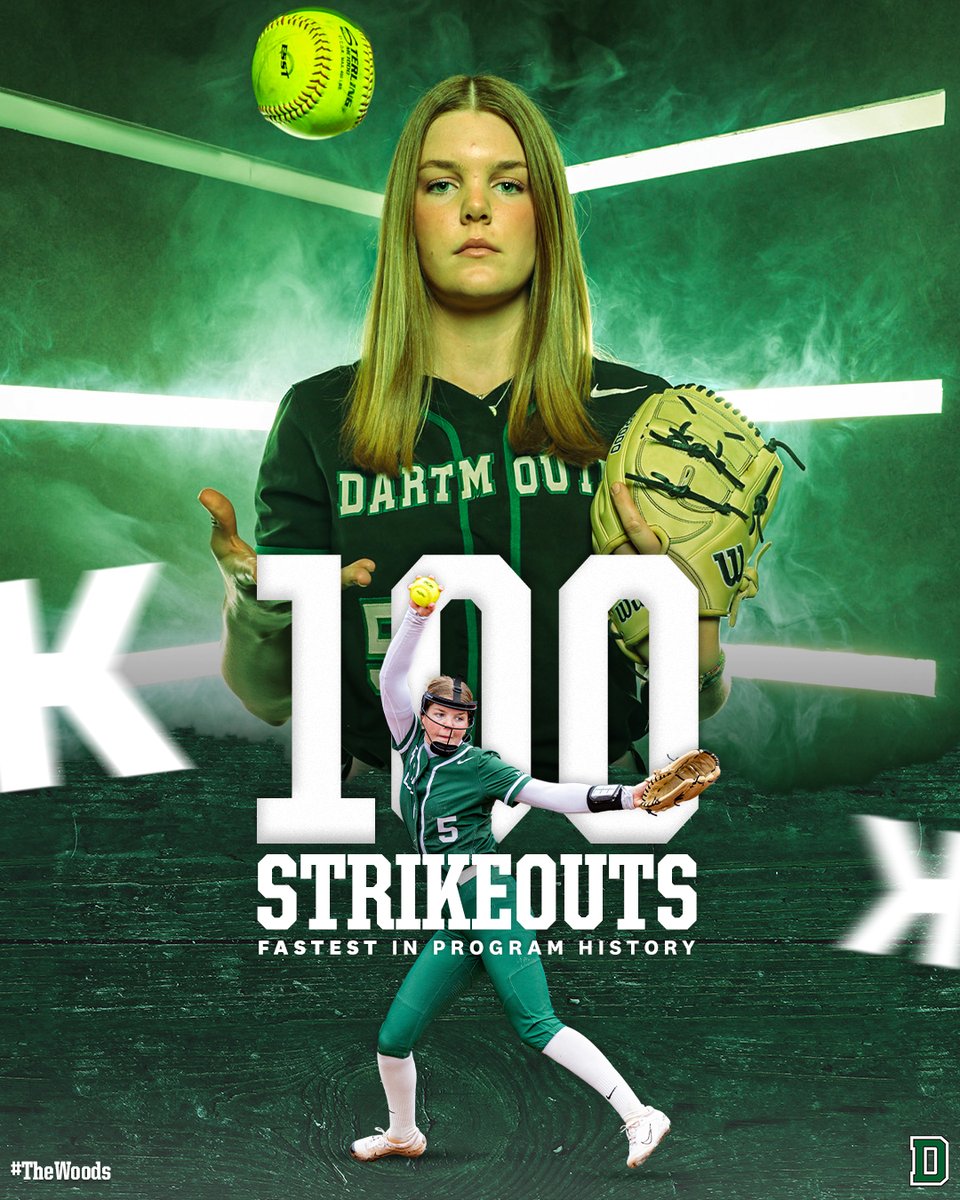 Recording her 100th strikeout in 64.1 innings pitched, no one in program history has reached triple digits in a single season faster than <a href="/jensin_hall/">Jensin Hall</a>! 🔥

#TheWoods🌲 | #GoBigGreen