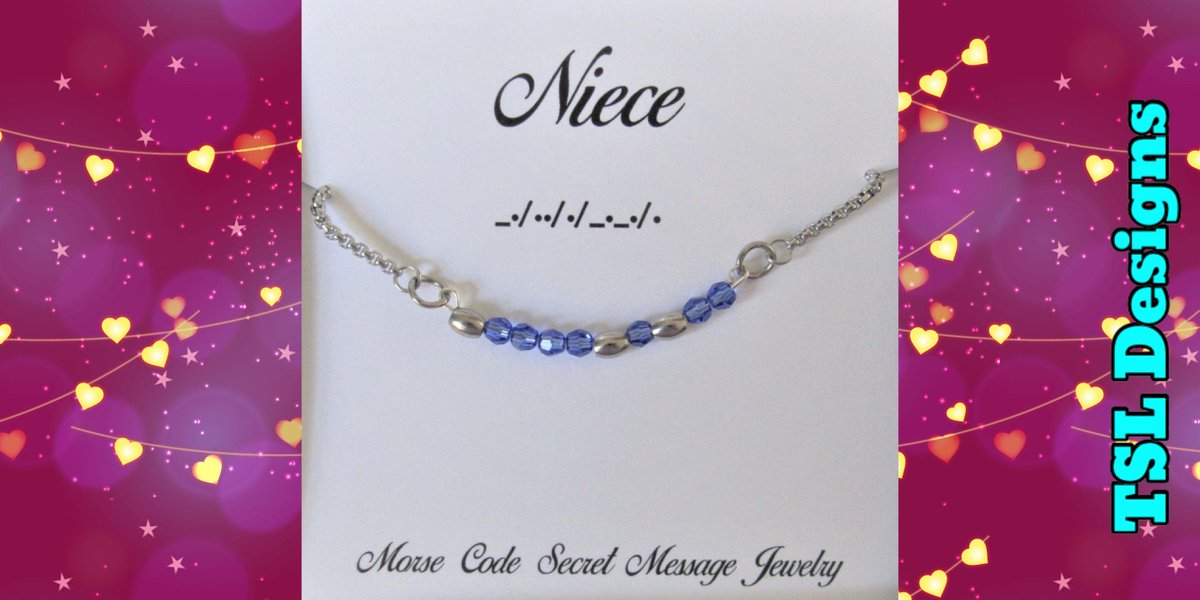 Niece Morse Code Stainless Steel and Birthstone Adjustable Bracelet⠀⠀⠀
buff.ly/43d8KYZ⠀⠀⠀
#niece #bracelet #morsecode #morsecodejewelry #morsecodebracelet #handmade #jewelry #handcrafted #shopsmall #etsy #etsystore #etsyshop #etsyseller #etsyhandmade #etsyjewelry