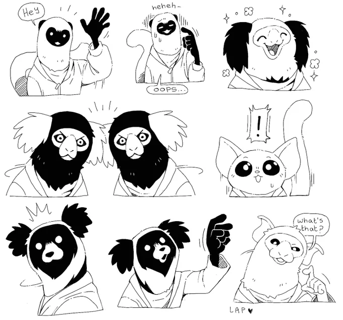 More space monkeys (and lemurs). They're fun to draw. 