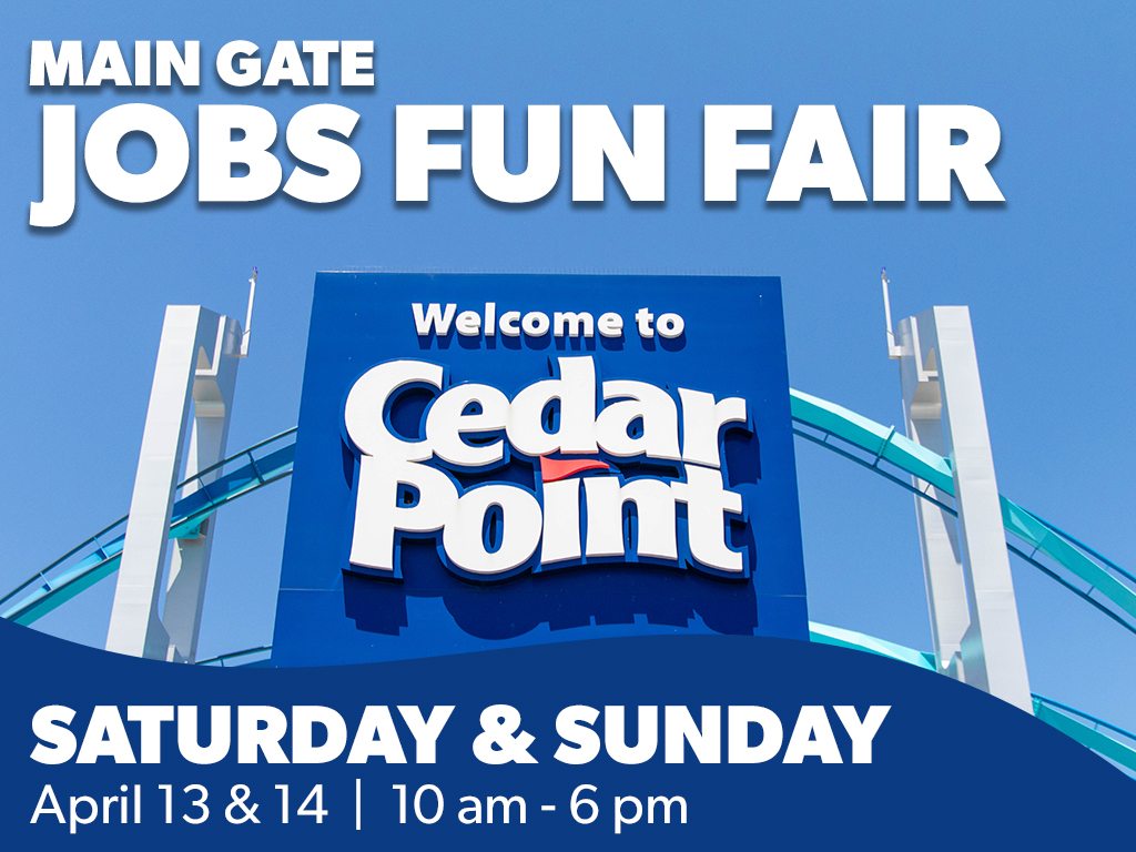 🎢 It's a JOBS FUN FAIR 🤩 🔥 Enjoy FREE BBQ 🥐 Treats from French Quarter Confections 🎟️ 2 FREE Cedar Point tickets to those who receive job offers 🤝 Meet with department managers & get job offers on the spot. 👉 See u there, or APPLY NOW at cedarpoint.com/jobs.