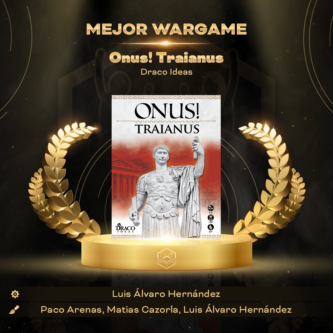 El premio al mejor wargame es para... Onus! Traianus, publicado por @DracoIdeas