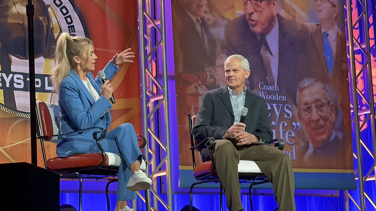 .@samponder interviewing her dad at the Coach John Wooden “Keys to Life” Breakfast.