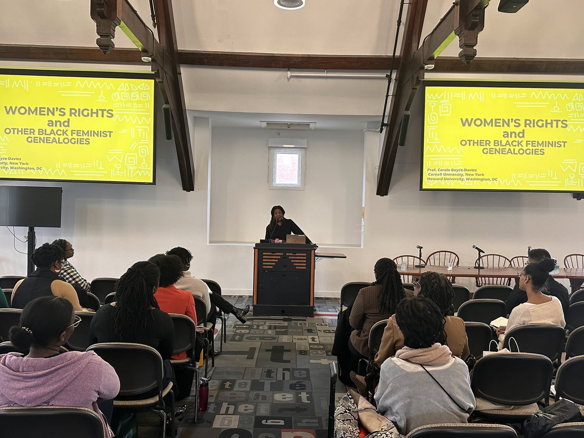 Carole Boyce Davies giving the closing keynote on day two of Global Visions of Freedom: A Symposium on Black Internationalism organized by @KeishaBlain and @shaunarmstead. It was a fabulous two days.