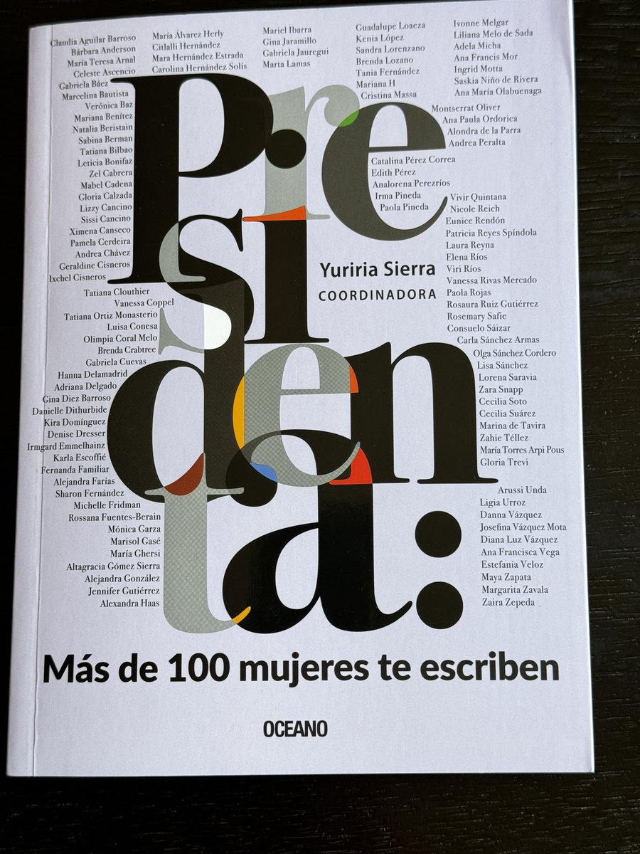 ¡A qué gran pieza histórica has convocado, adoradísima @YuririaSierra! Un documento único destinada a quien será la primera presidenta de México. Un honor participar al lado de tantas mujeres a las que solo tú podías reunir. ¡Emocionan los nombres y los testimonios!