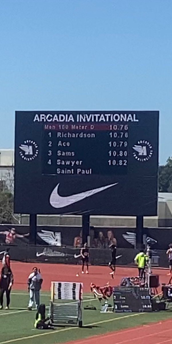 Blessed to have pr’d in Arcadia invitational meet with a 10.76