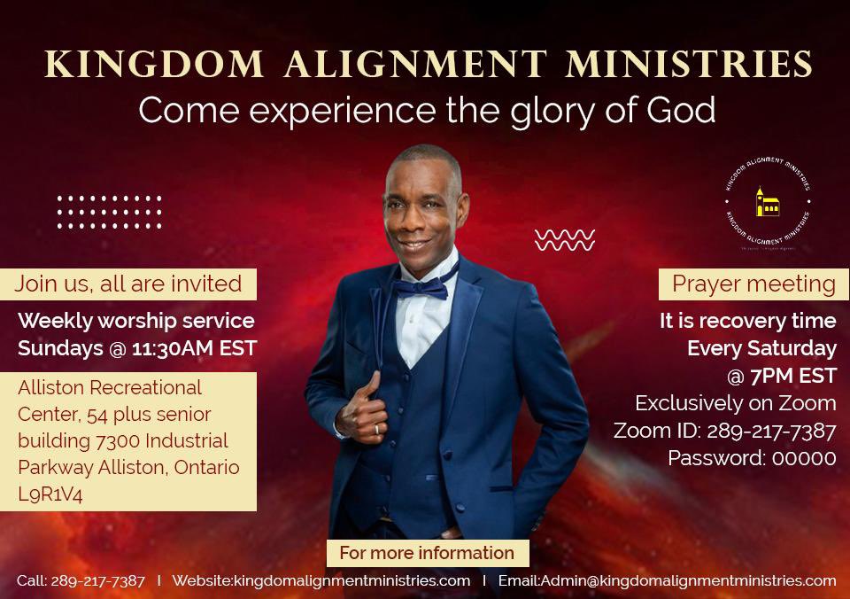 kayonwatson2's tweet image. Join us and come expecting to experience the wave of the glory of God that has now hit Alliston, Ontario. #kingdomalignmentministries #pentecostalchurch #churchservice #allistonontario #prayerservice #salvation #grace #God