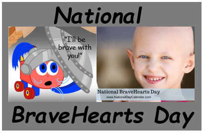 NATIONAL BRAVEHEARTS DAY

Each year on April 28, we celebrate National BraveHearts Day to honor the bravery of families dealing with pediatric cancer. 
nationaldaycalendar.com/national-day/n…
#thecartlincarts