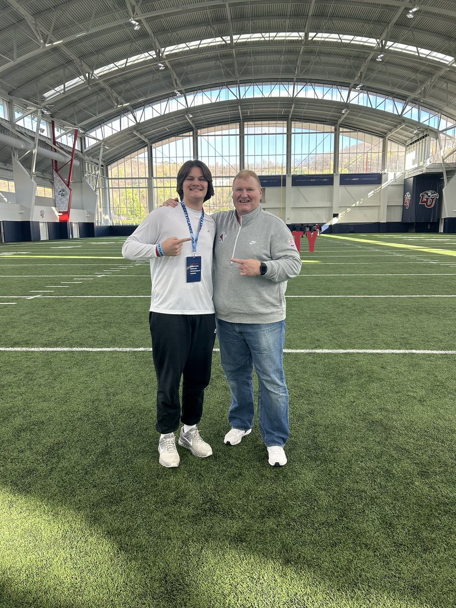 I had an amazing time @LibertyFootball Junior Day.Thank you @NKostarelos for the in-depth conversations.I look forward to being back soon! @Coach_Ladutko @MageeCoach @CoachChadwell @RivalsPapiClint @RivalsFriedman @247recruiting @LUFBRecruiting @coachbilldurkin